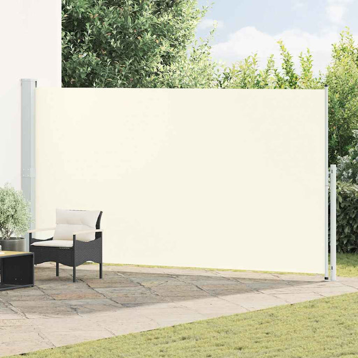 sammenrullelig sidemarkise til terrassen 200x500 cm cremefarvet