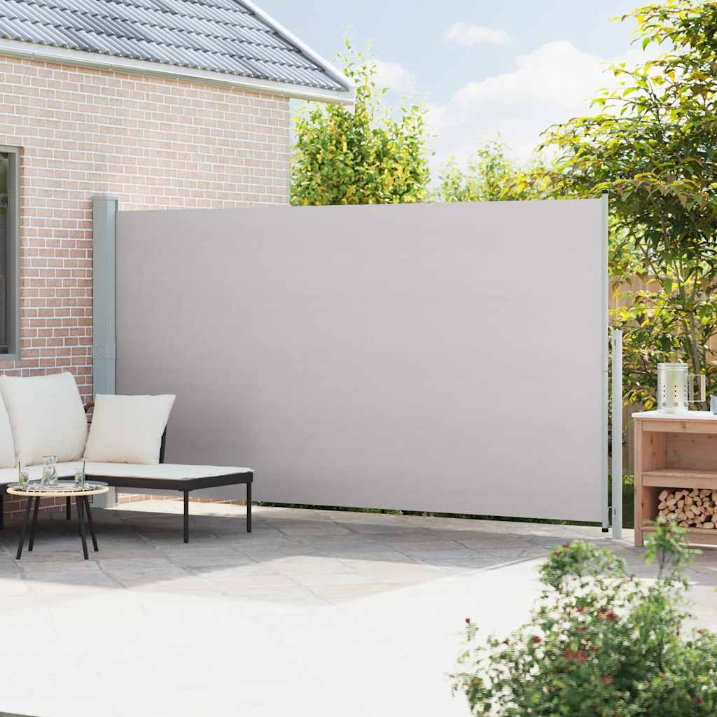 sammenrullelig sidemarkise til terrassen 200x500 cm grå