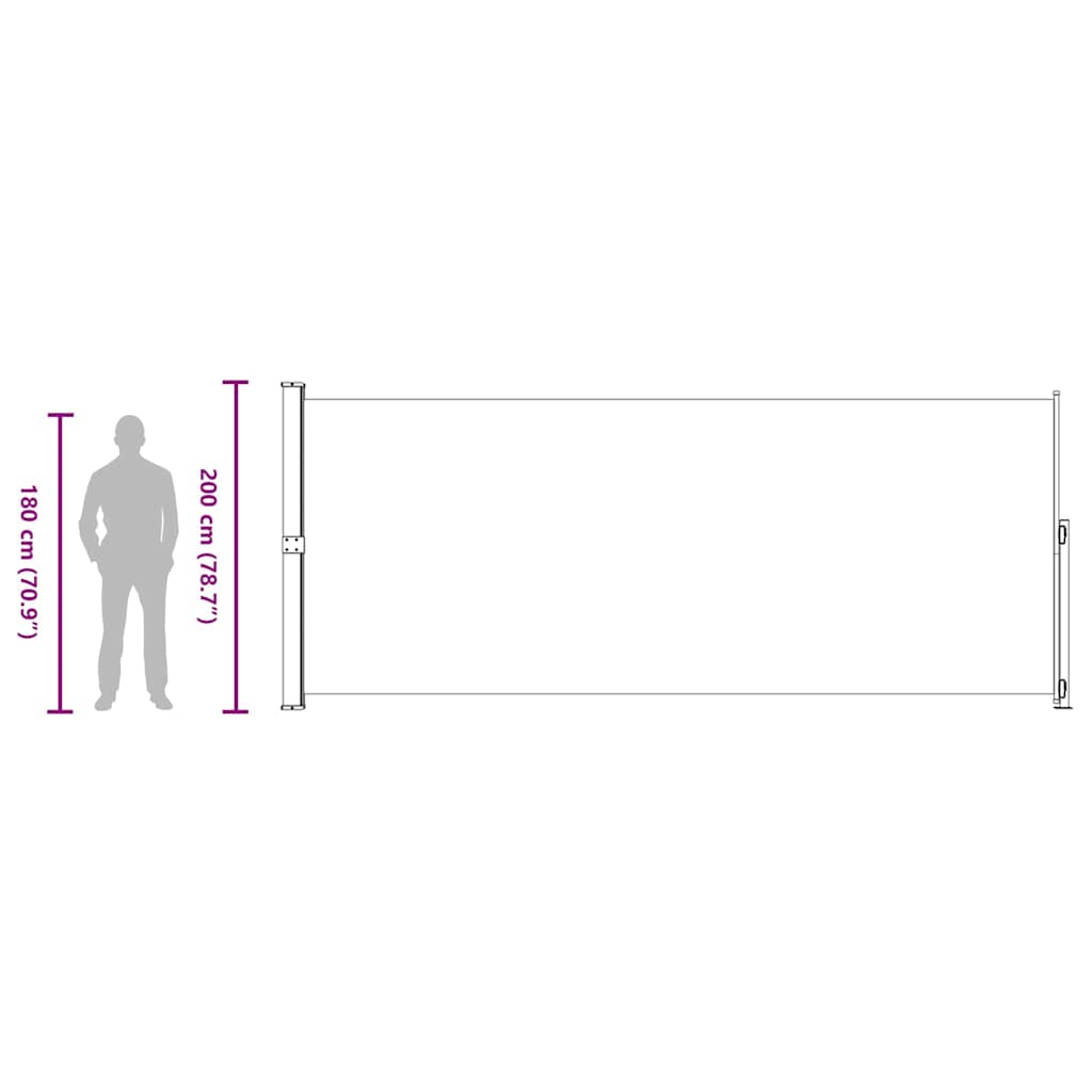 sammenrullelig sidemarkise til terrassen 200x500 cm grå