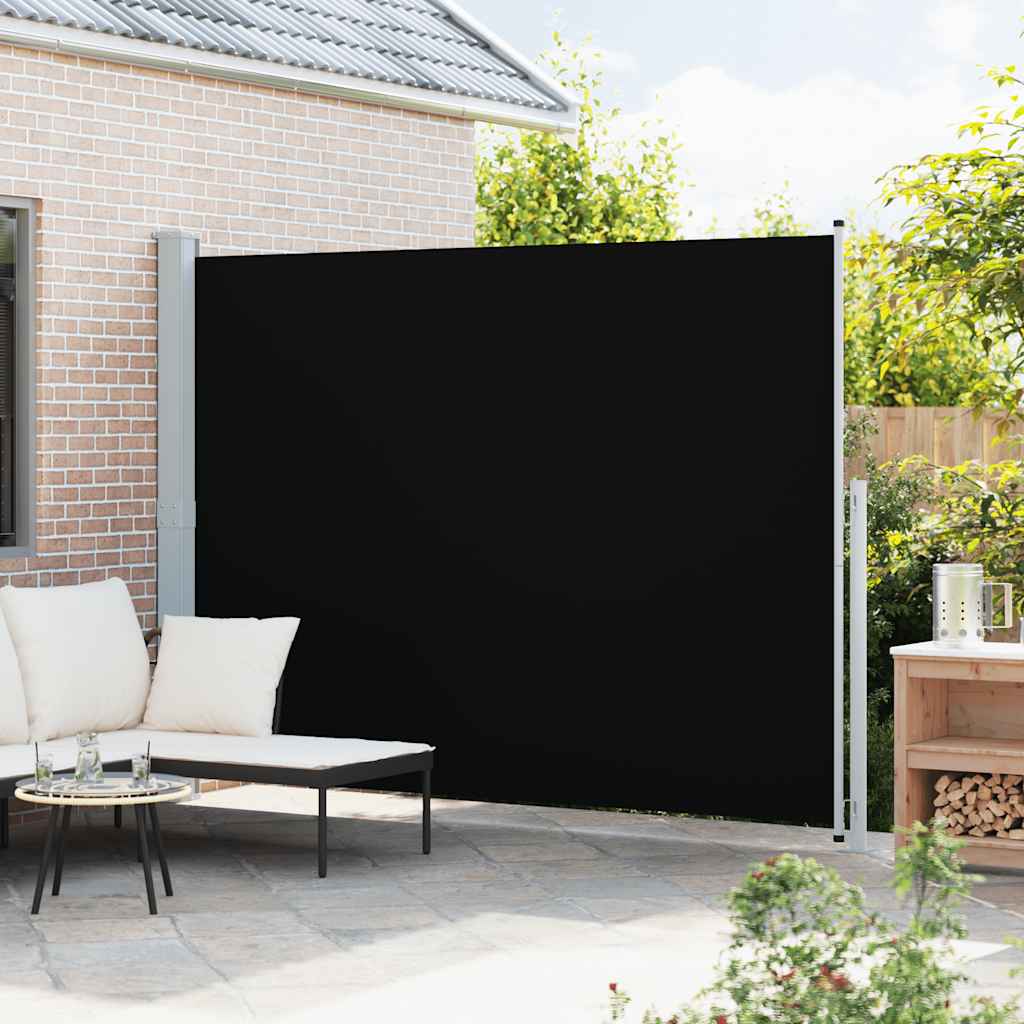 sammenrullelig sidemarkise til terrassen 220x300 cm sort