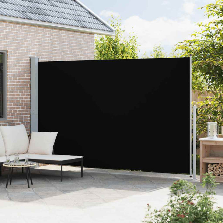 sammenrullelig sidemarkise til terrassen 220x500 cm sort
