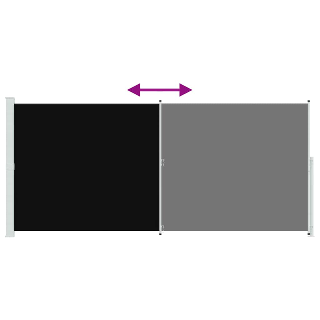 sammenrullelig sidemarkise til terrassen 220x500 cm sort