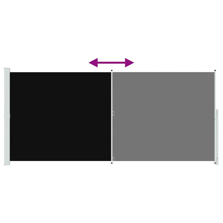 sammenrullelig sidemarkise til terrassen 220x500 cm sort