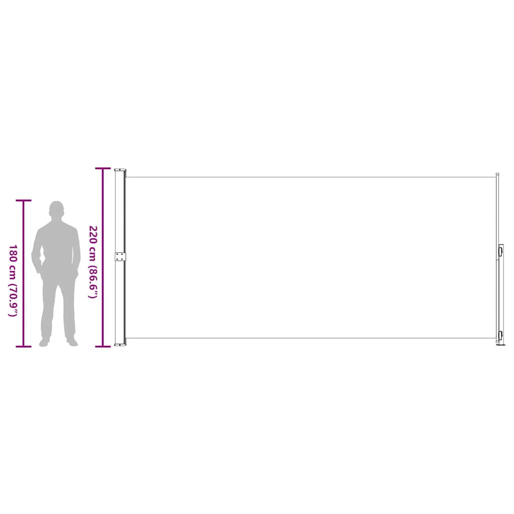 sammenrullelig sidemarkise til terrassen 220x500 cm sort