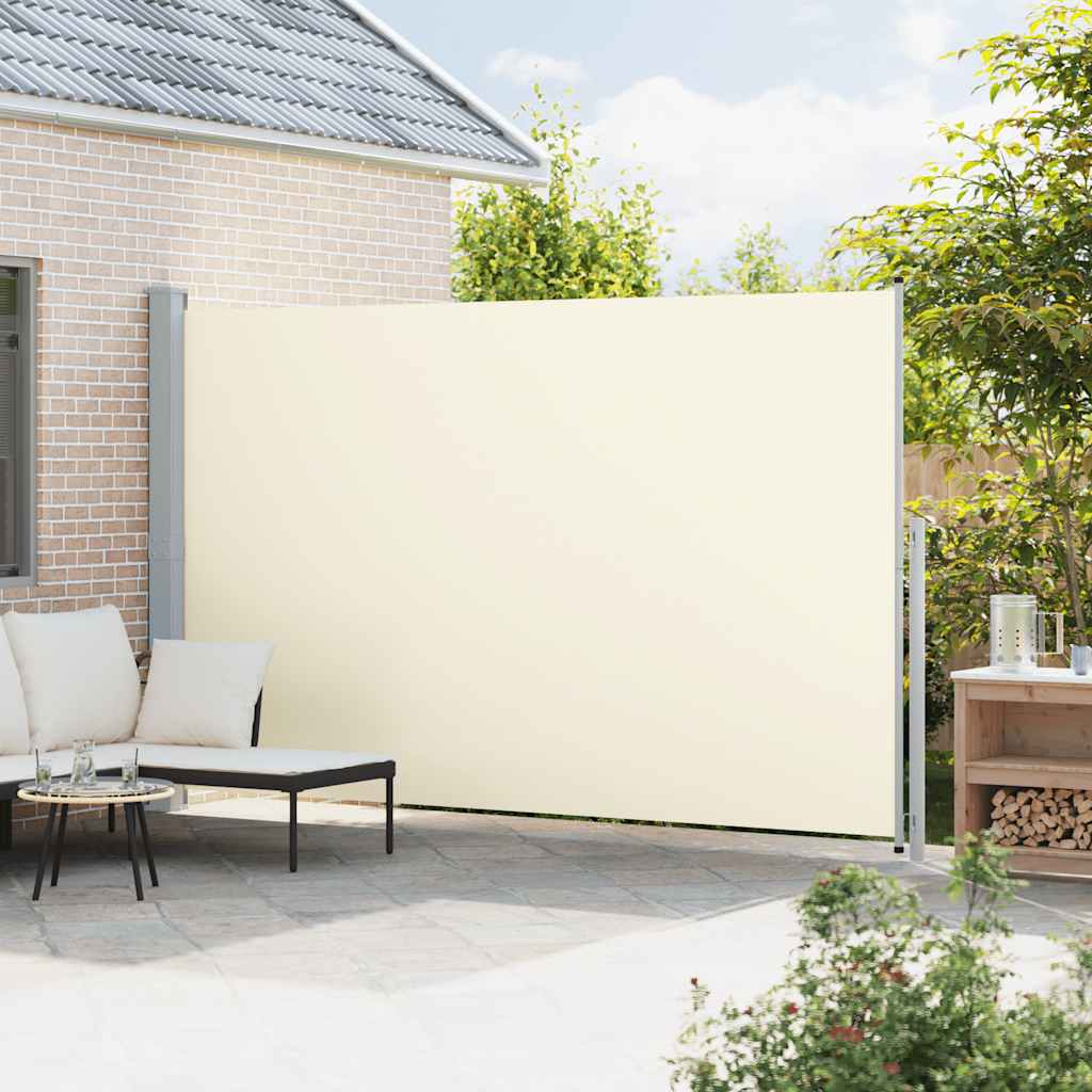 sammenrullelig sidemarkise til terrassen 220x500 cm cremefarvet