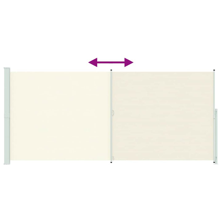 sammenrullelig sidemarkise til terrassen 220x500 cm cremefarvet