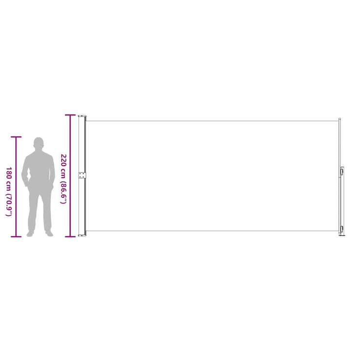 sammenrullelig sidemarkise til terrassen 220x500 cm cremefarvet