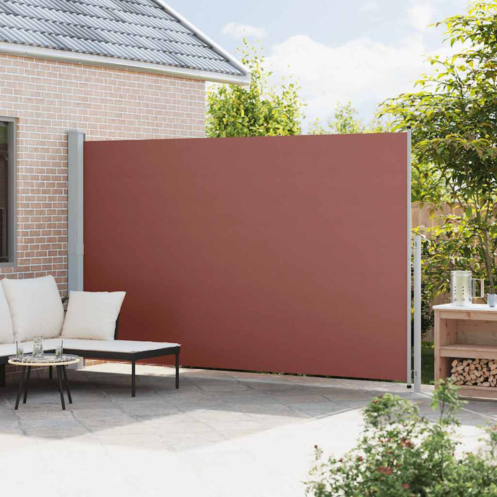 sidemarkise til terrassen 220x500 cm sammenrullelig brun