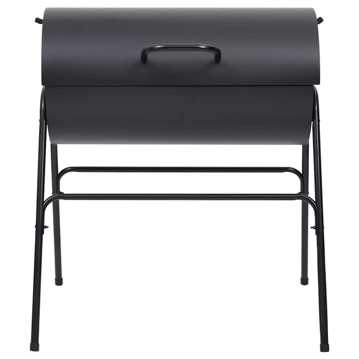 tøndegrill med 2 grillriste 80x95x90 cm stål sort