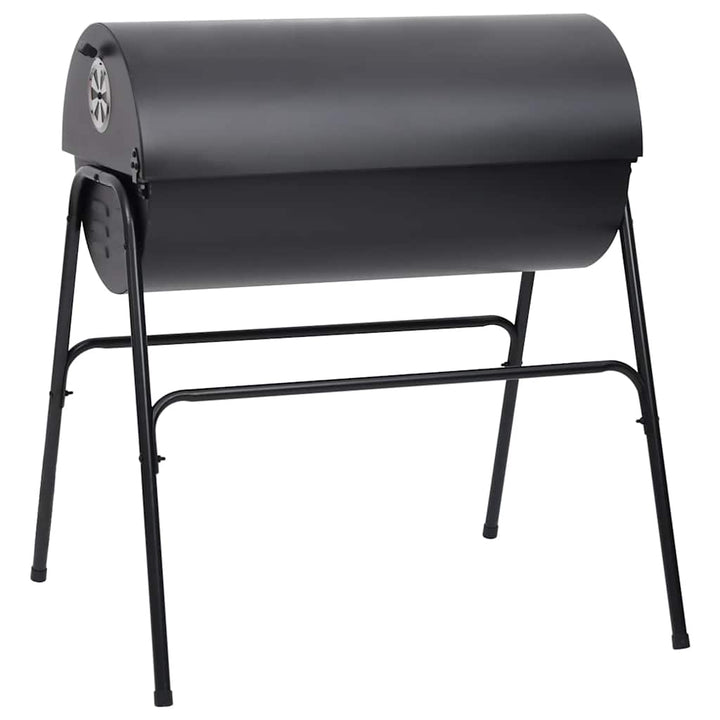 tøndegrill med 2 grillriste 80x95x90 cm stål sort