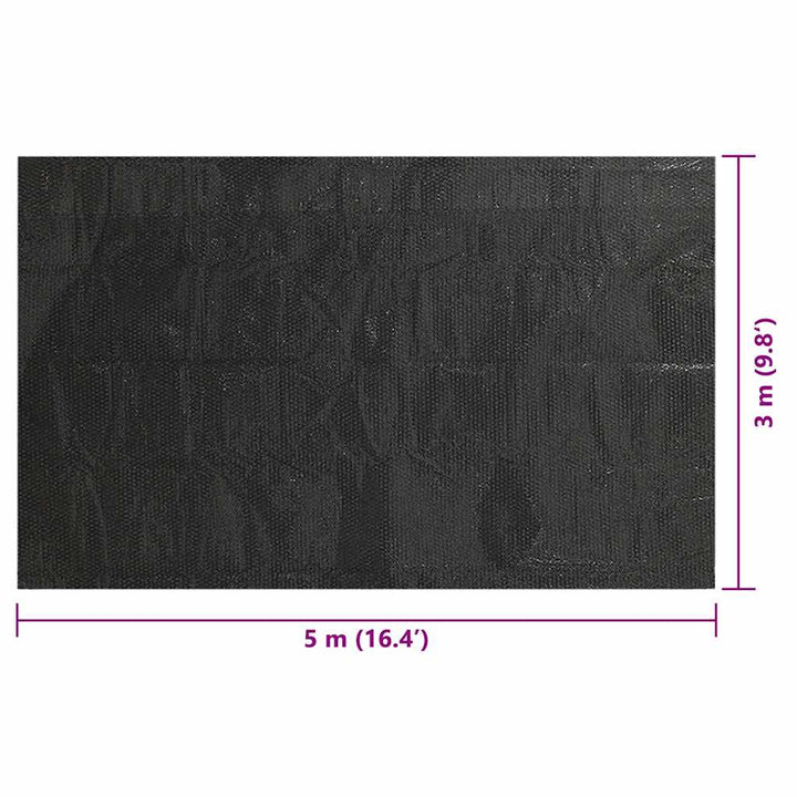 rektangulært poolovertræk 500x300 cm PE sort