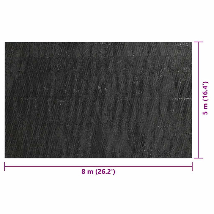 rektangulært poolovertræk 800x500 cm PE sort