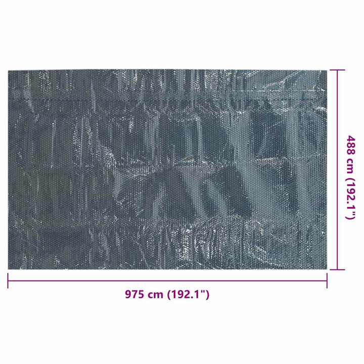flydende solopvarmet poolovertræk 975x488 cm PE sort og blå