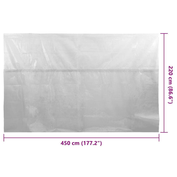 flydende solopvarmet poolovertræk 450x220 cm PE grå