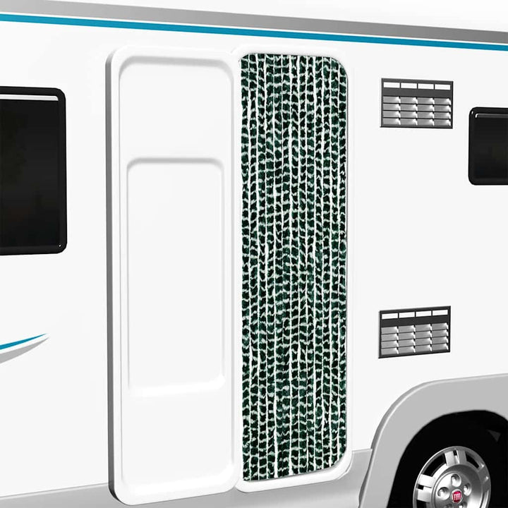 insektgardin 56x185 cm chenille grøn og hvid