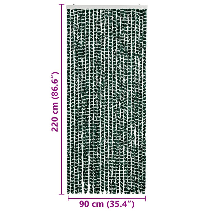 insektgardin 90x220 cm chenille grøn og hvid