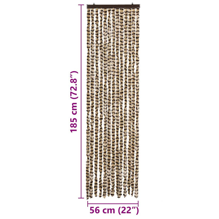 insektgardin 56x185 cm chenille beige og brun