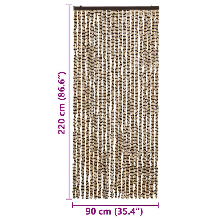 insektgardin 90x220 cm chenille beige og brun