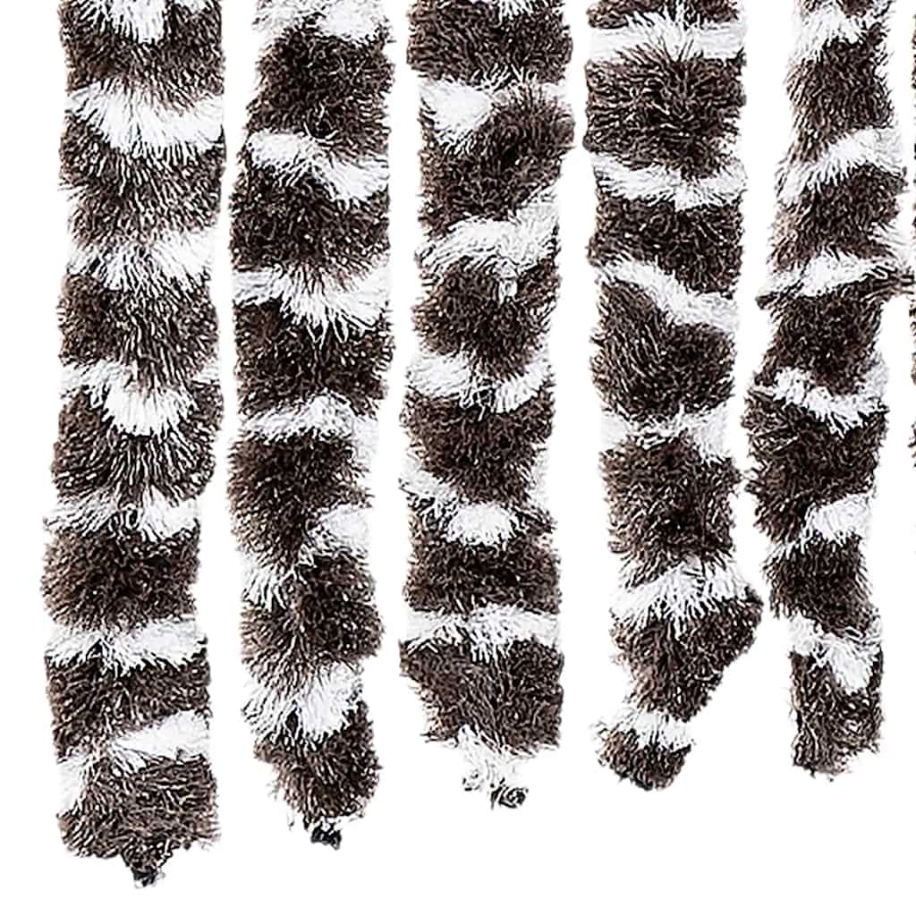 insektgardin 56x185 cm chenille brun og hvid