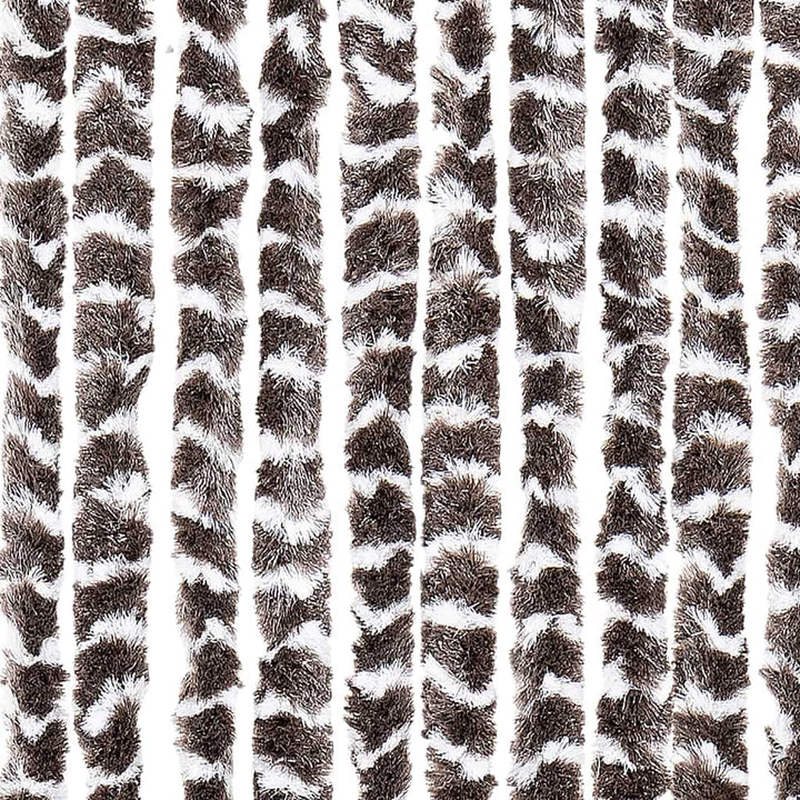 insektgardin 56x185 cm chenille brun og hvid
