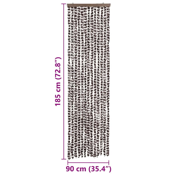 insektgardin 56x185 cm chenille brun og hvid