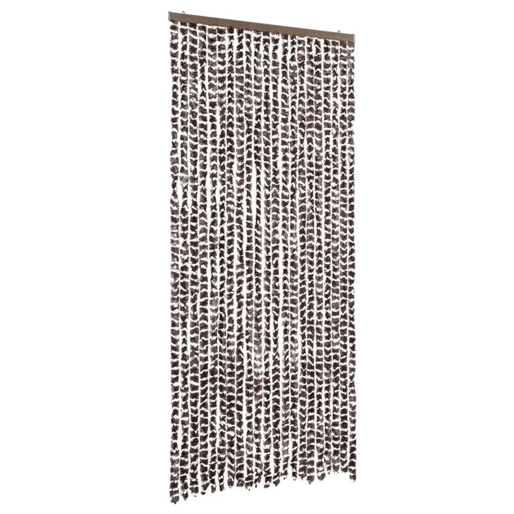 insektgardin 90x220 cm chenille brun og hvid