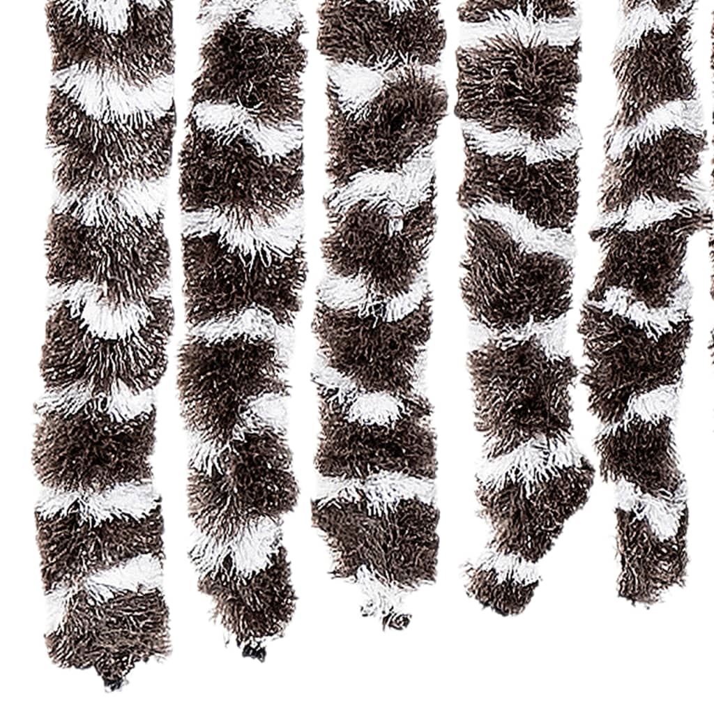 insektgardin 90x220 cm chenille brun og hvid