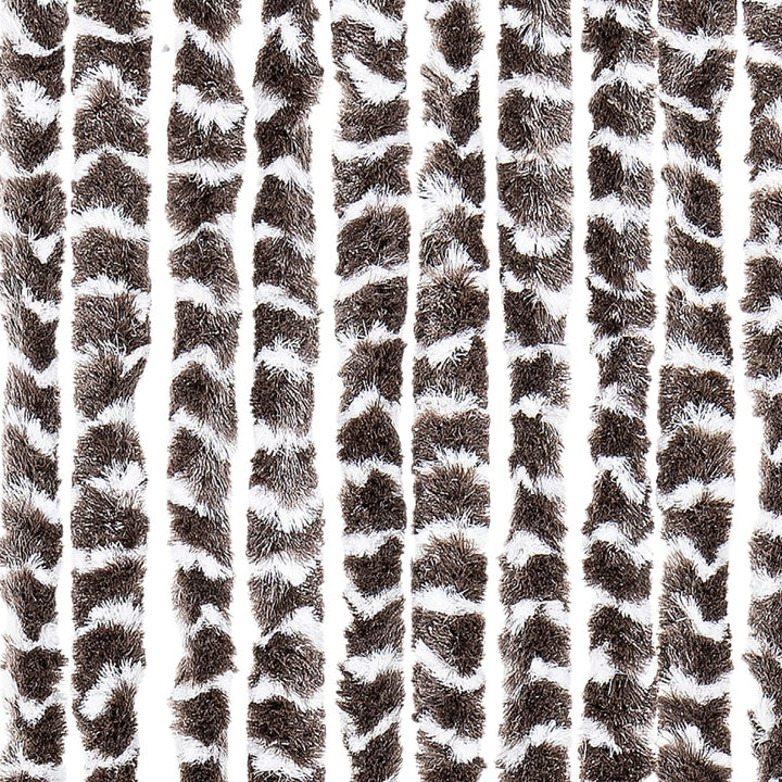 insektgardin 90x220 cm chenille brun og hvid