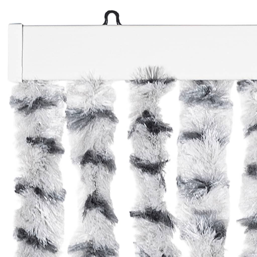 insektgardin 90x220 cm chenille lysegrå og mørkegrå