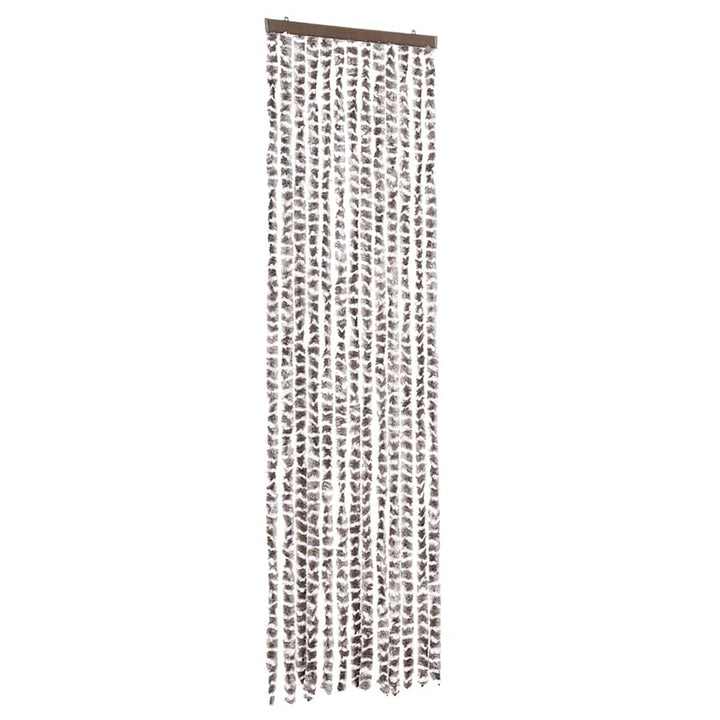 insektgardin 56x185 cm chenille gråbrun og hvid