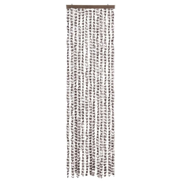 insektgardin 56x185 cm chenille gråbrun og hvid