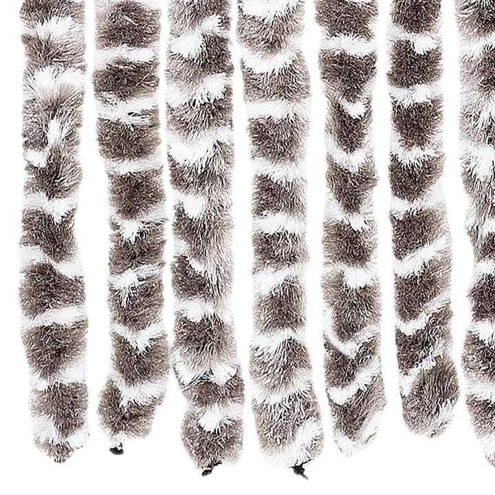 insektgardin 56x185 cm chenille gråbrun og hvid