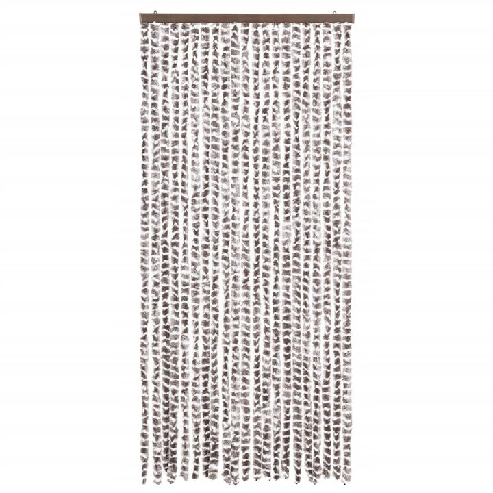 insektgardin 90x220 cm chenille gråbrun og hvid