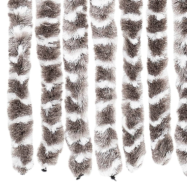 insektgardin 90x220 cm chenille gråbrun og hvid