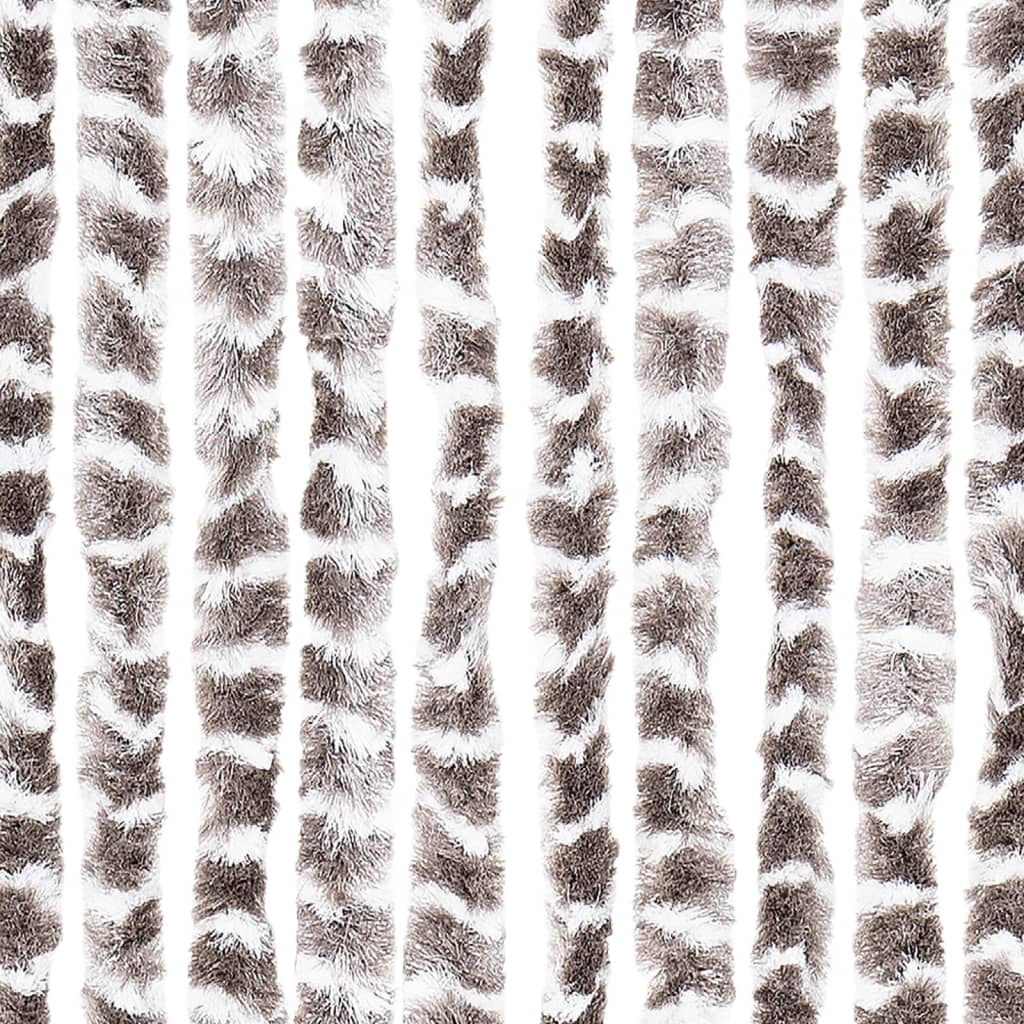 insektgardin 90x220 cm chenille gråbrun og hvid