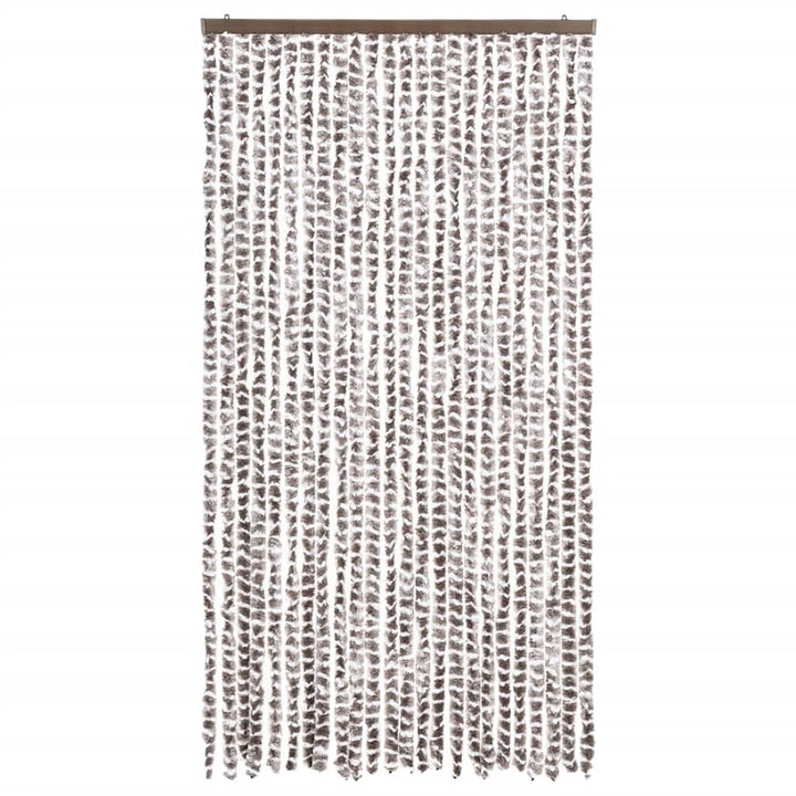 insektgardin 100x220 cm chenille gråbrun og hvid