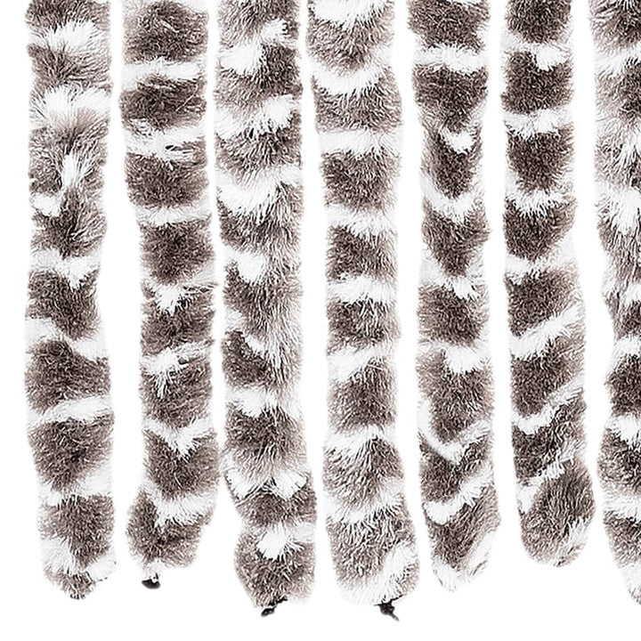 insektgardin 100x220 cm chenille gråbrun og hvid