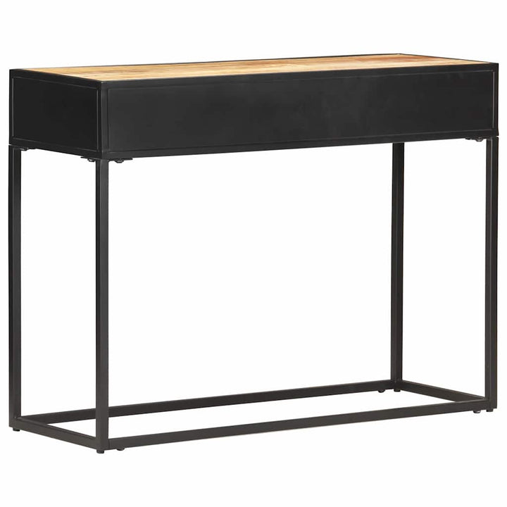 konsolbord 100x35x75 cm ru mangotræ og naturligt rørflet