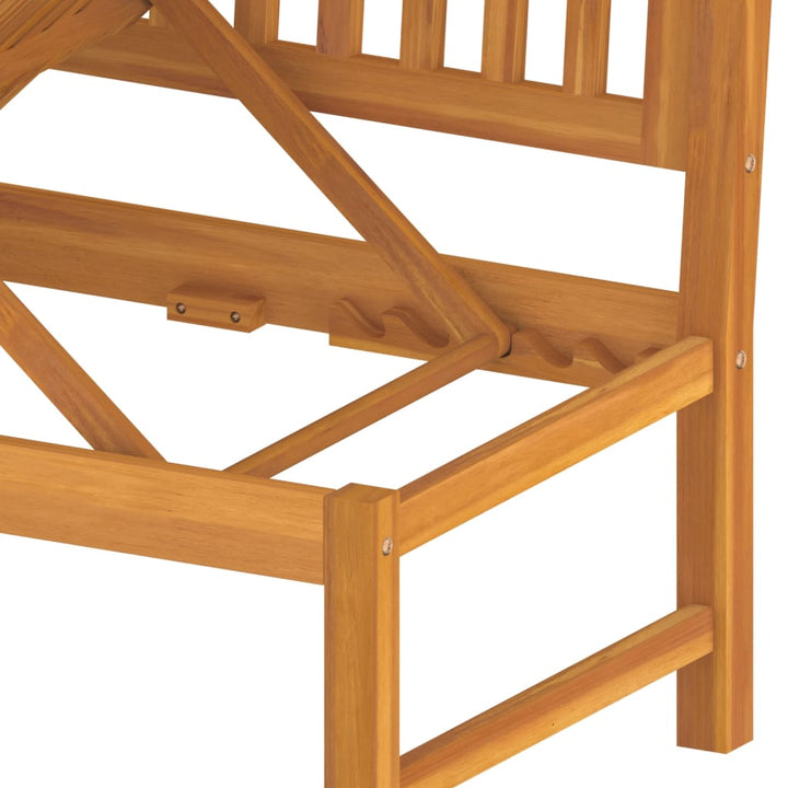 daybed med cremefarvet hynde 200x60x75 cm massivt akacietræ grå