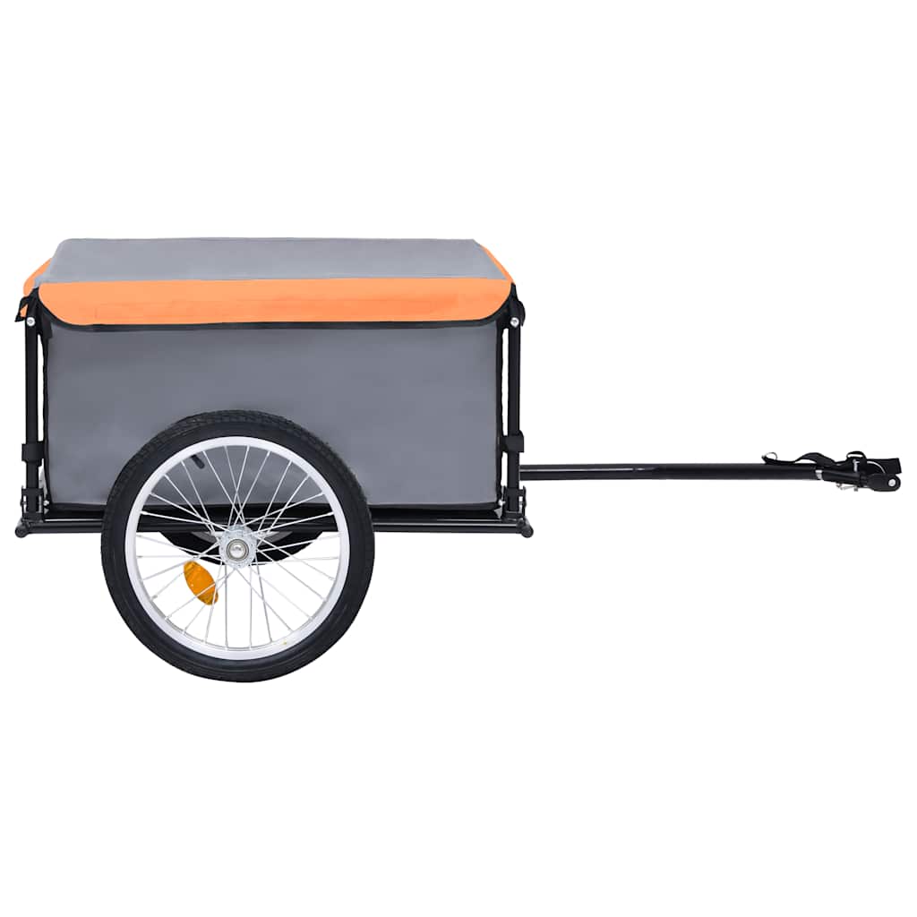 cykelanhænger 65 kg grå og orange