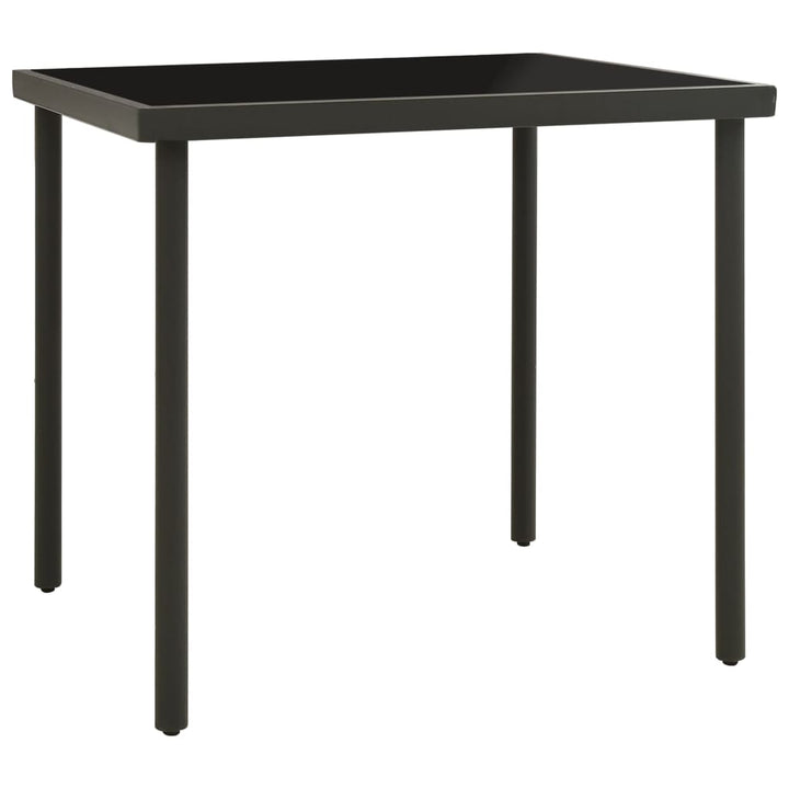 havebord 80x80x72 cm glas og stål antracitgrå