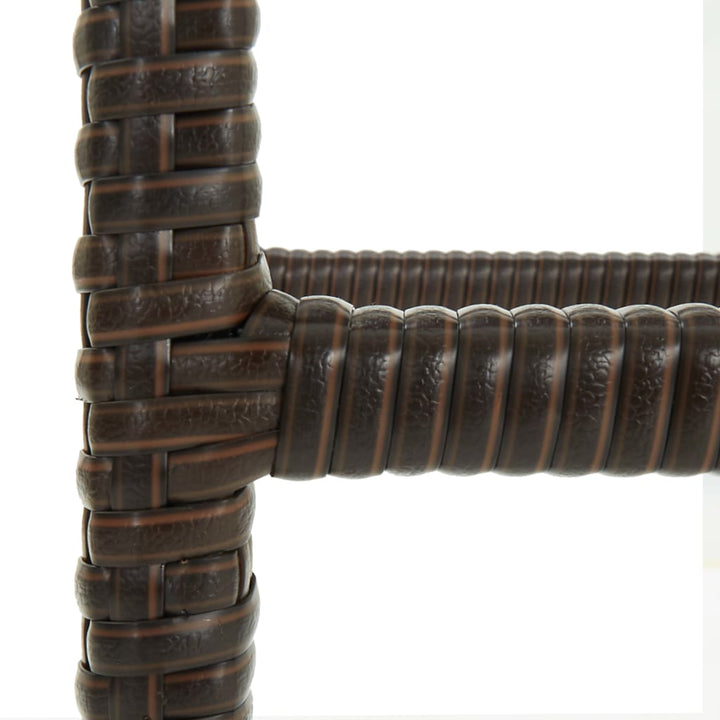 barstole med hynder 4 stk. polyrattan brun