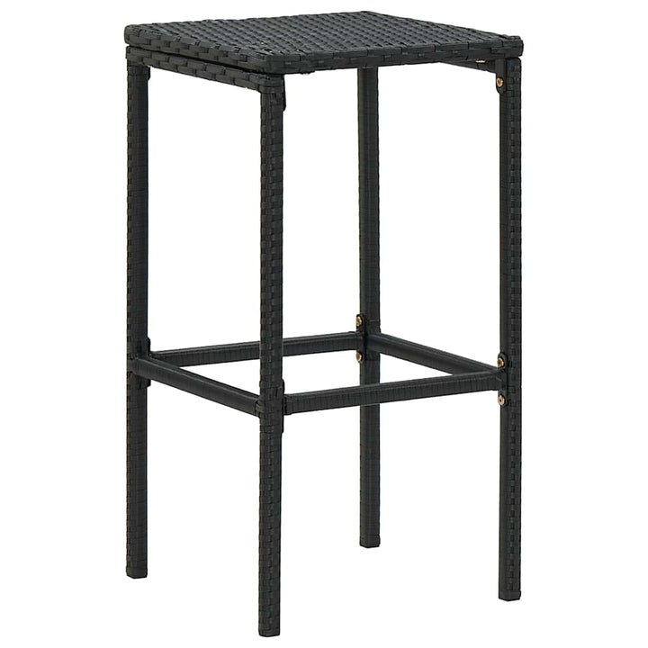 barstole med hynder 4 stk. polyrattan sort