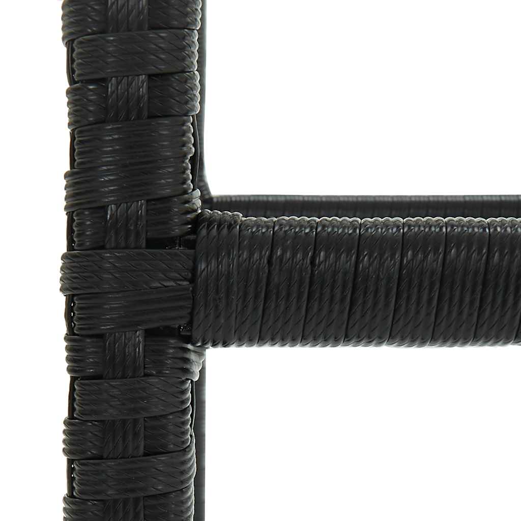 barstole med hynder 4 stk. polyrattan sort