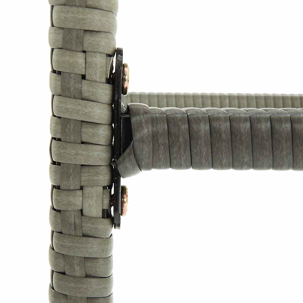 barstole med hynder 4 stk. polyrattan grå