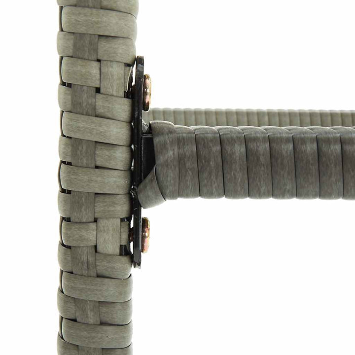 barstole med hynder 4 stk. polyrattan grå
