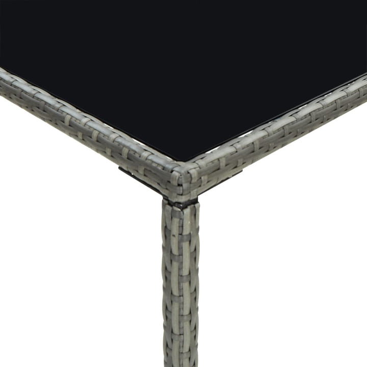 barbord til haven 70x70x110 cm polyrattan og glas grå