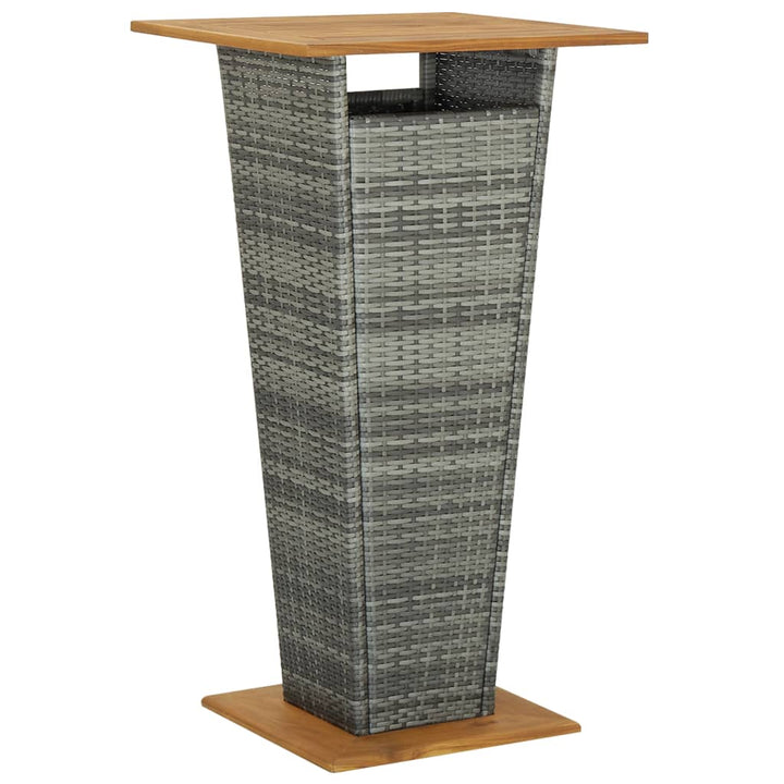 barbord 60x60x110 cm polyrattan og massivt akacietræ grå