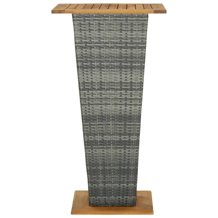 barbord 60x60x110 cm polyrattan og massivt akacietræ grå