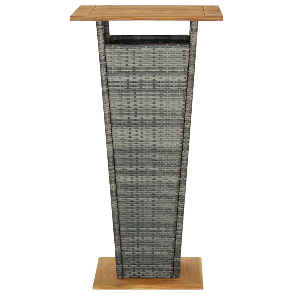 barbord 60x60x110 cm polyrattan og massivt akacietræ grå